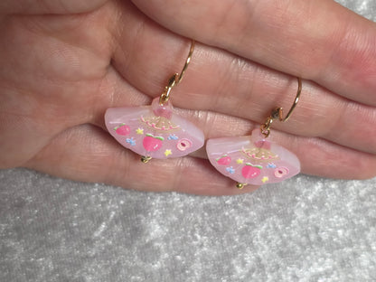 Handmade Cute Fruit Fan Shape Dangle Earrings | Kawaii Animal Jewellery