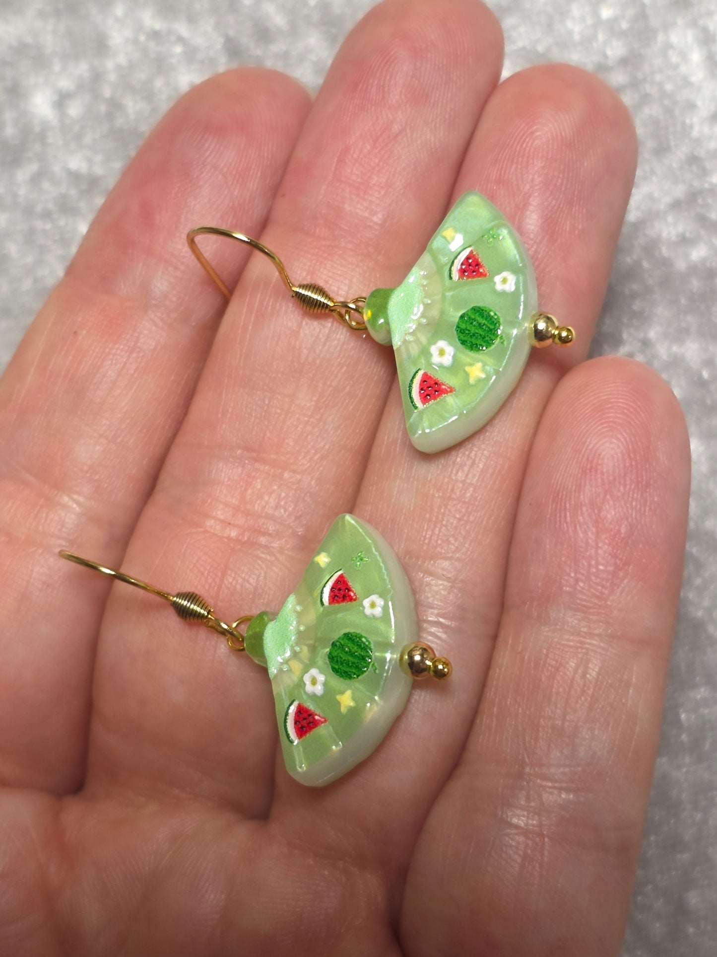 Handmade Cute Fruit Fan Shape Dangle Earrings | Kawaii Animal Jewellery