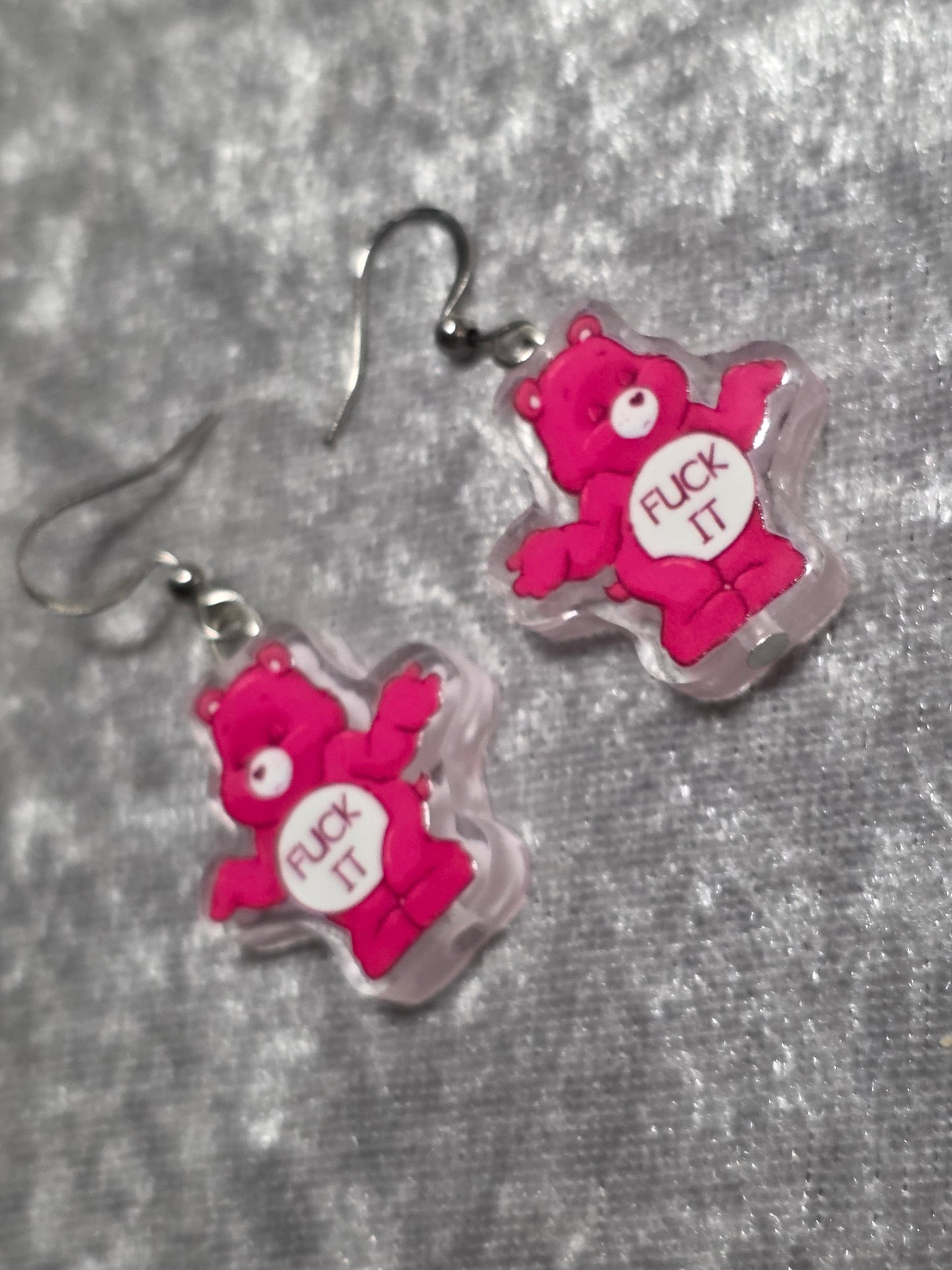Handmade Bear with Attitude Dangle Earrings | Kawaii Animal Jewellery