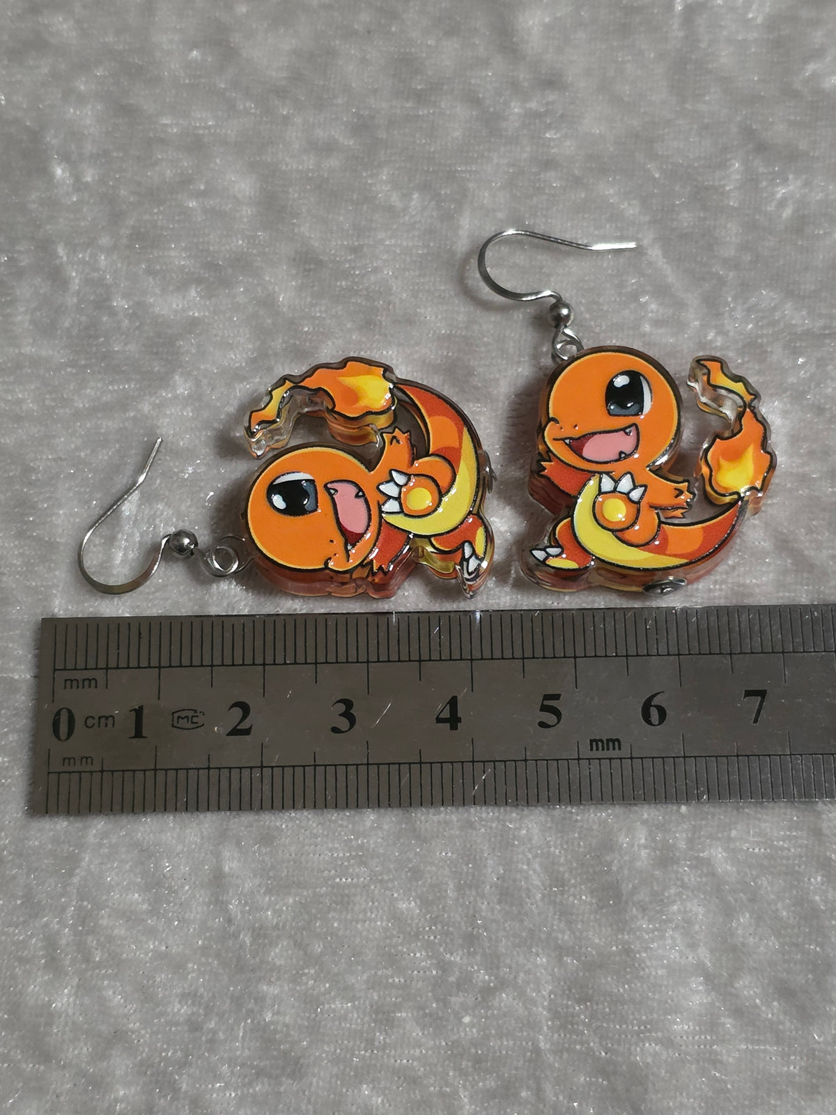 Handmade Cute Charmander Dangle Earrings | Kawaii Jewellery
