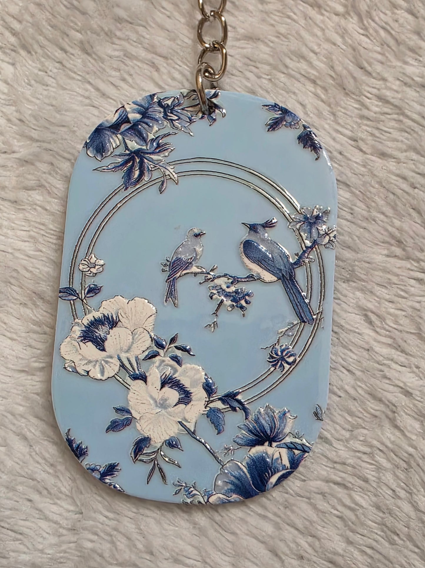 Keychain: Birds and Flowers Kawaii Keyring, Bag Charm