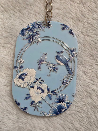 Keychain: Birds and Flowers Kawaii Keyring, Bag Charm
