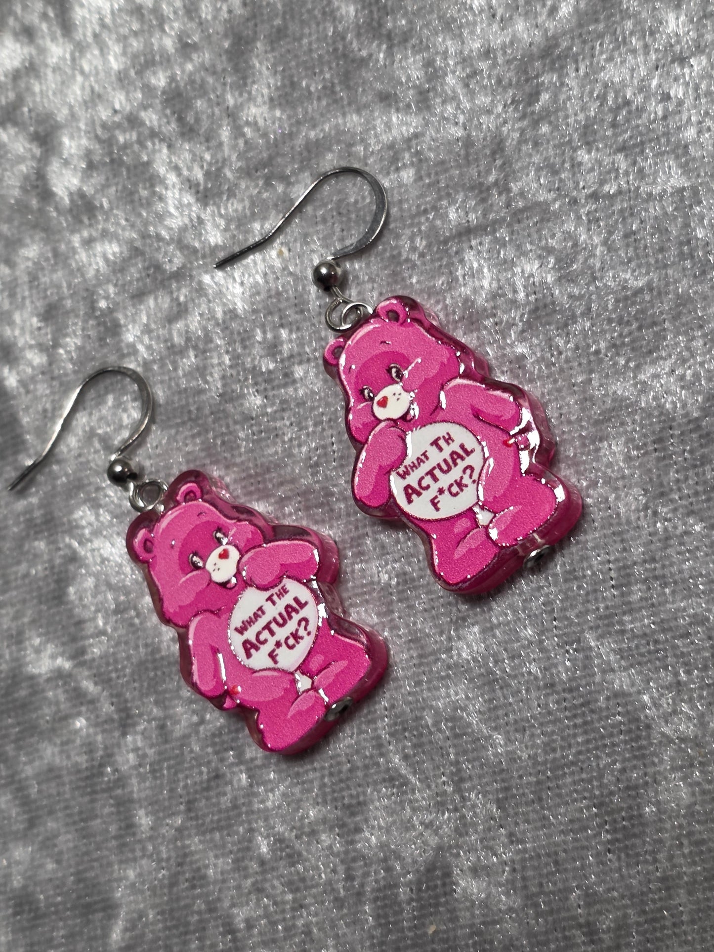Handmade Bear with Attitude Dangle Earrings | Kawaii Animal Jewellery