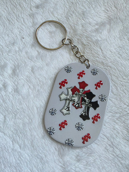 Keychain: Gothic Cross Keyring, Bag Charm, Tag