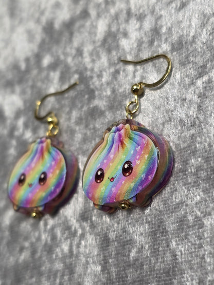 Handmade Cute Rainbow Dumplings Dangle Earrings | Kawaii Jewellery