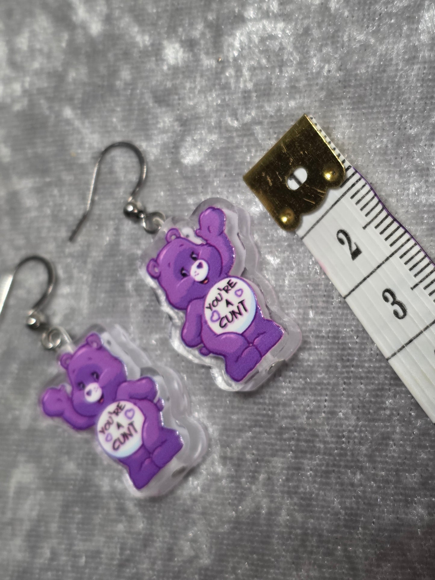 Handmade Bear with Attitude Dangle Earrings | Kawaii Animal Jewellery
