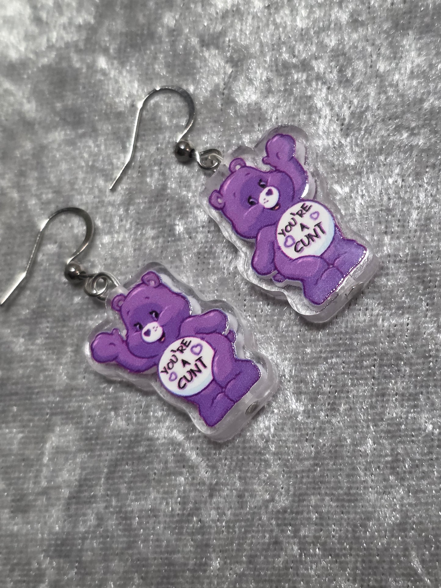 Handmade Bear with Attitude Dangle Earrings | Kawaii Animal Jewellery