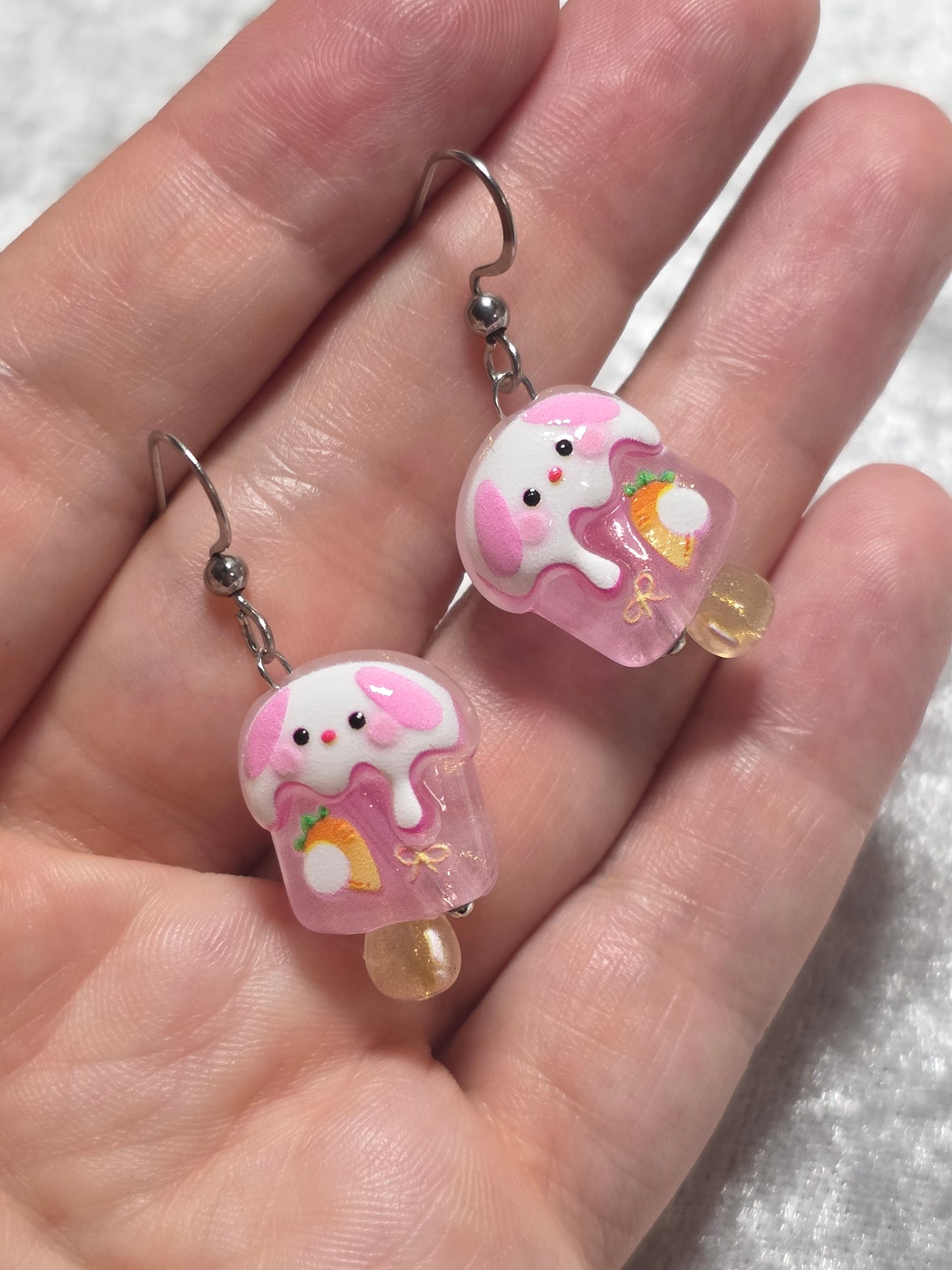 Handmade Cute Ice-cream Dangle Earrings | Kawaii Animal Jewellery