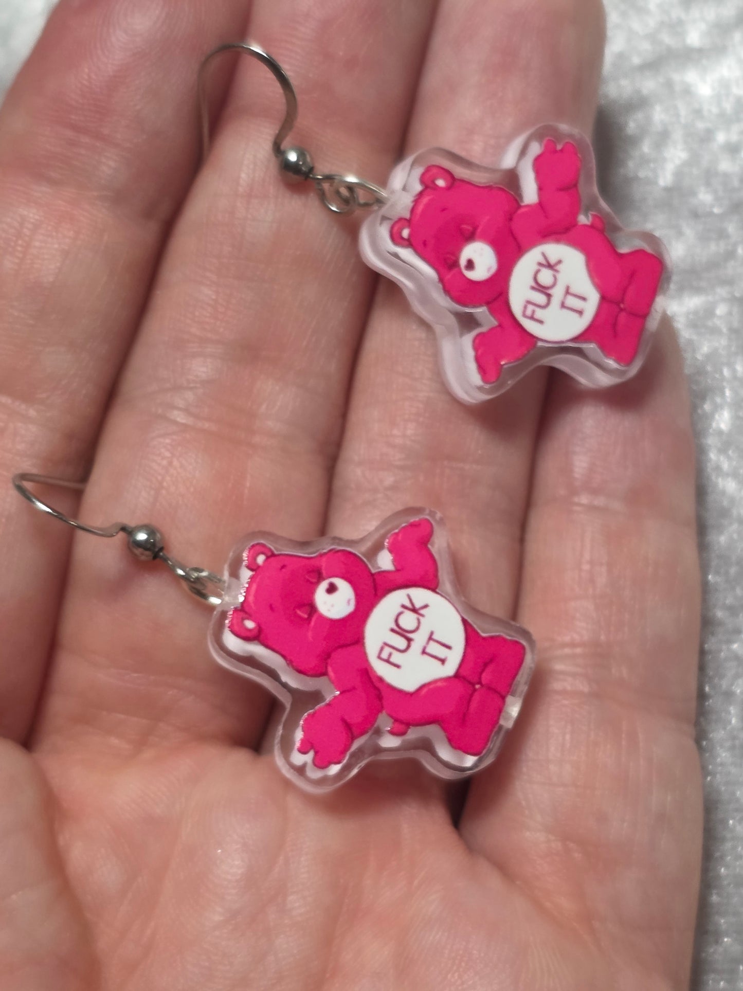 Handmade Bear with Attitude Dangle Earrings | Kawaii Animal Jewellery
