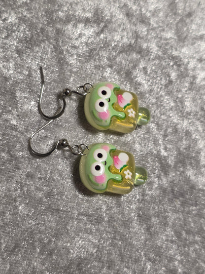 Handmade Cute Ice-cream Dangle Earrings | Kawaii Animal Jewellery